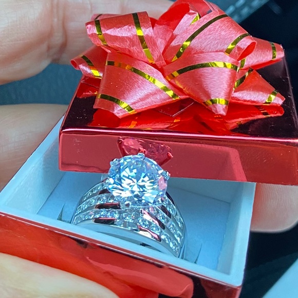 4ct Round CZ Sterling Silver Engagement Ring - Picture 12 of 12